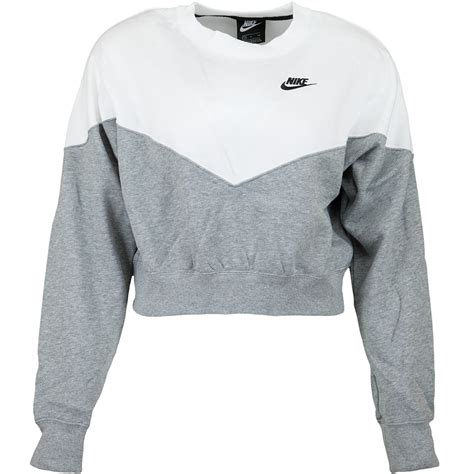 nike heritage fleece grau weiß kapuzenpulli